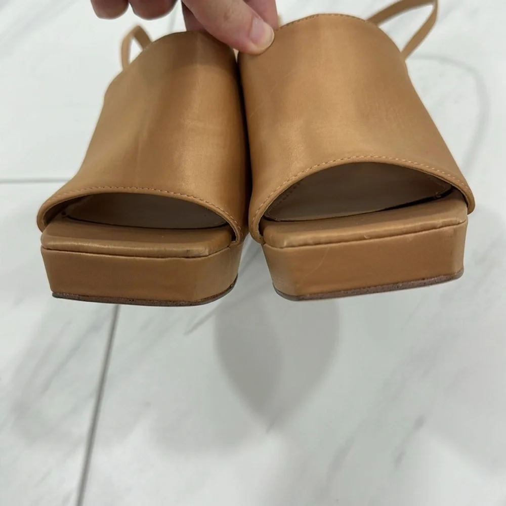 Circus by Sam Edelman Rosa Beige Miranda Platform Ankle Strap Sandal - Size 7.5